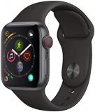 Apple Watch Series 4 (GPS + Cellular, 40MM) - Space Black Aluminum Case with Black Sport Band (Renewed)