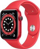 Apple Watch Series 6 (GPS, 44mm) - Red Aluminum Case with Red Sport Band (Renewed Premium)