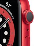 Apple Watch Series 6 (GPS, 44mm) - Red Aluminum Case with Red Sport Band (Renewed Premium)