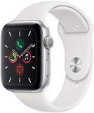 Apple Watch Series 5 (GPS, 40MM) Silver Aluminum Case with White Sport Band (Renewed)