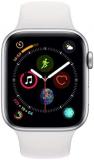 Apple Watch Series 4 (GPS, 44MM) - Silver Aluminum Case with White Sport Band (Renewed)
