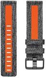 Fitbit Versa Family Accessory Band, Official Product, Woven Reflective, Charcoal/Orange, Small