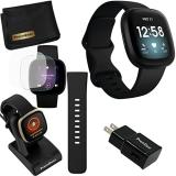 Fitbit Versa 3 Health & Fitness Tracker Smart Watch (Black) with Built-in GPS, A...