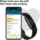 Fitbit Inspire 2 Health & Fitness Tracker with a Free 1-Year Premium Trial, 24/7 Heart Rate, Black/Black, One Size (S & L Bands Included) (Renewed)