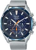 Pulsar Active Mens Analog Solar Watch with Stainless Steel Bracelet PZ5085X1