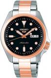 Seiko 5 Sports Automatic Two-Tone Rose Gold and Black Dial Watch, SRPE58K1, brac...