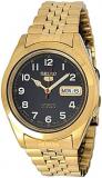 Seiko automatic 21 Jewels Calendar golden Stainless steel watch SNKC20J1, black, bracelet, black, bracelet