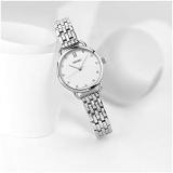 Seiko Women's 26mm Steel Bracelet & Case Hardlex Crystal Quartz White Dial Analog Watch SUR697