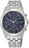 Seiko Stainless Steel Blue Dial Chronograph Mens Watch SNDC07