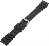 Genuine Synthetic Rubber Black Divers 20mm Watch Band by Seiko
