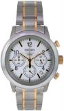 Sieko Men's SSB009 Two Tone Stainless Steel Analog with White Dial Watch