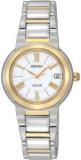 SEIKO Women's SUT034 Two Tone Stainless Steel Analog with White Dial Watch