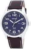 Seiko Solar Mens Analog Japanese Automatic Watch with Leather Bracelet SNE475P1