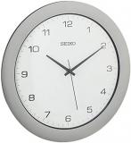 Seiko 12" Brushed Metal Quiet Sweep Office Clock, Silver Tone