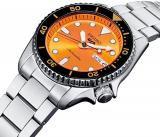 Seiko 5 Sports Gents SKX Midi Automatic Watch SRPK35K1, Orange/Grey