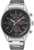 Seiko Chronograph Black Dial Stainless Steel Men's Watch SSC803
