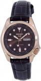 Seiko 5 Ladies Rose Gold Day-Date Automatic Leather Watch SRE006K1