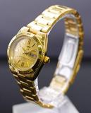 Ladies Seiko 5 Full Gold Tone With Champagne Face and Day Date SMYG44K1