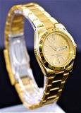 Ladies Seiko 5 Full Gold Tone With Champagne Face and Day Date SMYG44K1