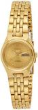 Seiko 5 Gold Tone Stainless Steel Case and Bracelet Gold DIal Day and Date