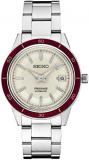 SEIKO Presage Style 60's Collection Stainless Steel Ruby Bezel Automatic Watch S...