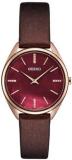 Seiko Women's Red Mother of Pearl Dial Brown Leather Band Quartz Watch