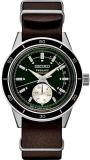 SEIKO Men's Green Dial Brown Leather Band Automatic Watch