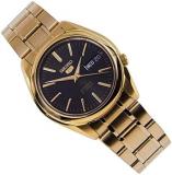 Seiko 5 #SNKL50 Men's Gold Tone Stainless Steel Black Dial Automatic Watch