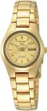 SEIKO Women's SYMC18 5 Automatic Gold Dial Gold-Tone Stainless Steel Watch