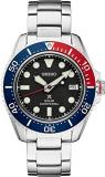 SEIKO PROSPEX Solar Diver's Blue and Red Bezel Stainless Steel Watch SNE591