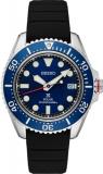 SEIKO PROSPEX Solar Diver's Blue Dial Black Rubber Watch SNE593