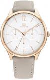 Tommy Hilfiger Women's Layla Stainless Steel Quartz Watch with Leather Strap, Gr...