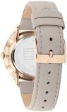 Tommy Hilfiger Women's Layla Stainless Steel Quartz Watch with Leather Strap, Grey, 17 (Model: 1782455)