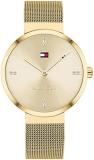 Tommy Hilfiger Womens Analogue Quartz Watch Liberty with Stainless Steel Mesh Band, Champagne, Bracelet