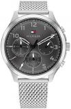 Tommy Hilfiger Men's Qtz Multifunction Stainless Steel and Mesh Bracelet Casual Watch, Color: Silver (Model: 1791851)