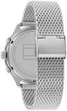 Tommy Hilfiger Men's Qtz Multifunction Stainless Steel and Mesh Bracelet Casual Watch, Color: Silver (Model: 1791851)