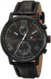 Tommy Hilfiger Men's 'ALDEN' Quartz Stainless Steel and Leather Casual Watch, Color:Black (Model: 1791310)