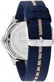 Tommy Hilfiger Men's Stainless Steel & Multicolor Aluminum Case and Recycled #Tide Ocean Plastic Textile Strap Watch, Color: Blue (Model: 1792011)