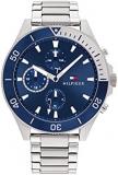 Tommy Hilfiger Men's Quartz Stainless Steel and Link Bracelet Watch, Color: Blue...