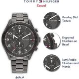 Tommy Hilfiger Men's Ionic Plated Grey Steel Case and Link Bracelet Watch, Color: Grey (Model: 1792008)
