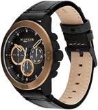 Tommy Hilfiger Men's Quartz Multifunction Stainless Steel and Leather Strap Watch, Color: Black (Model: 1791893)