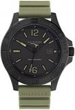 Tommy Hilfiger Men's Quartz Stainless Steel and Silicone Strap Watch, Color: Black (Model: 1791992)