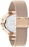 Tommy Hilfiger Women's Ionic Plated Carnation Gold Steel Case and Mesh Bracelet Watch, Color: Carnation (Model: 1782538)