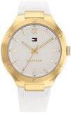 Tommy Hilfiger Women's Quartz Stainless Steel and Silicone Strap Watch, Color: White (Model: 1782473)