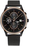 Tommy Hilfiger 1710505 Men's Stainless Steel Case and Mesh Bracelet Watch Color: Black