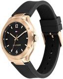 Tommy Hilfiger Women's Quartz Stainless Steel and Silicone Strap Watch, Color: Black (Model: 1782474)