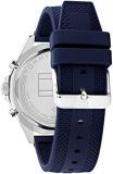 Tommy Hilfiger Men's Quartz Stainless Steel and Silicone Strap Watch, Color: Blue (Model: 1791920)