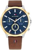 Tommy Hilfiger 1710496 Men's Stainless Steel Case and Calfskin Strap Watch Color: Brown