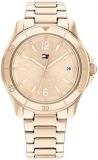 Tommy Hilfiger Women's Ionic Plated Carnation Gold Steel Case and Link Bracelet ...