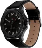 Tommy Hilfiger 1710485 Men's Stainless Steel Case and Leather Strap Watch Color: Black